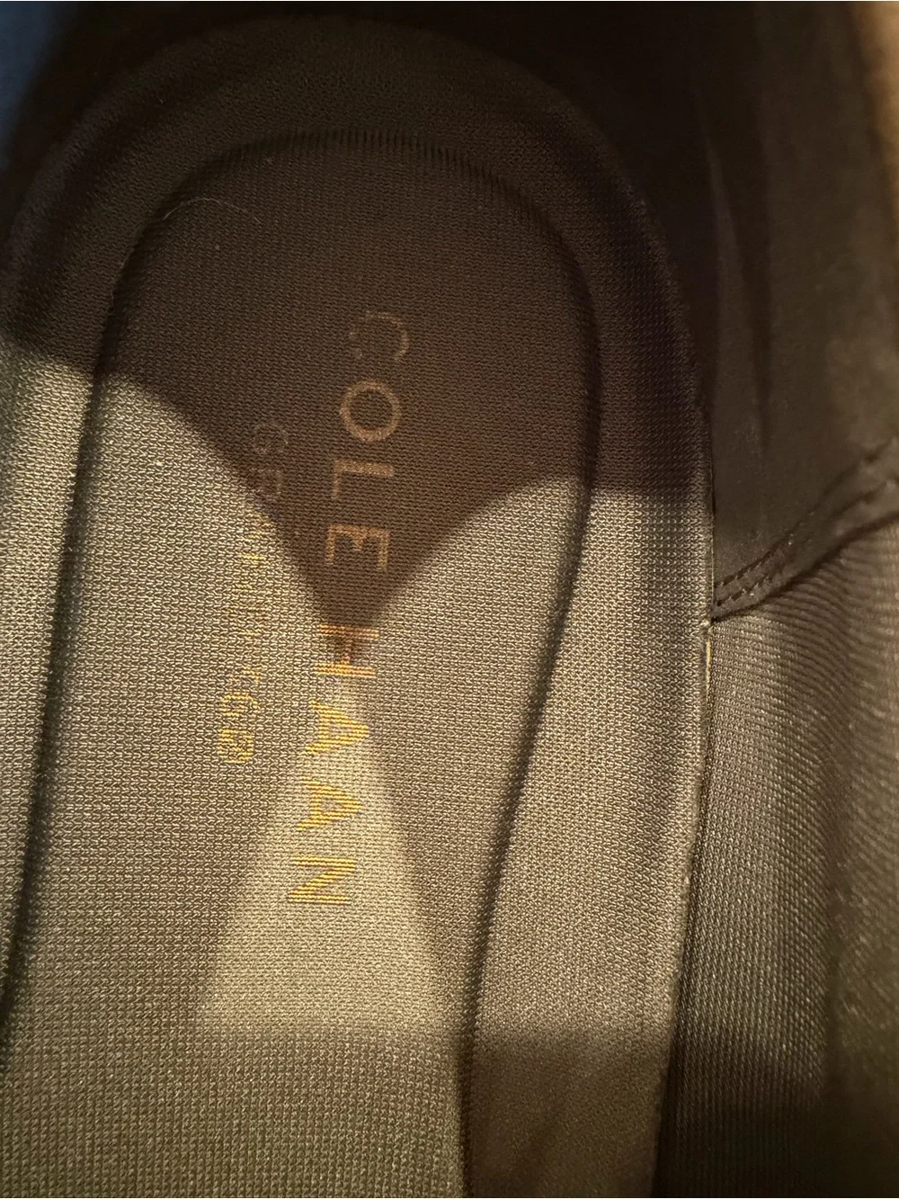 Cole Haan Gray Leather Penny Loafer with Cream-Wrapped Sole